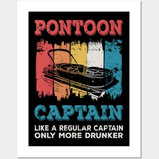 Pontoon Captain vintage style gift Posters and Art